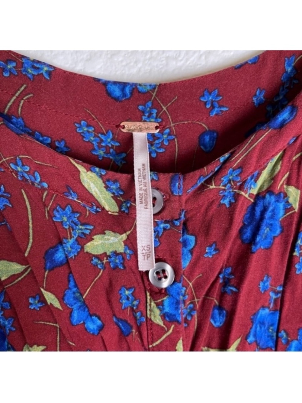 Free People Mini Dress Flower Fields Floral Print Boho Garden Party Cottagecore - Picture 5 of 12